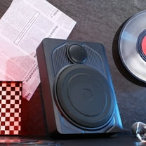 BESTYASH Powered Black Car Subwoofer with Integrated Amplifier for Clear Sound