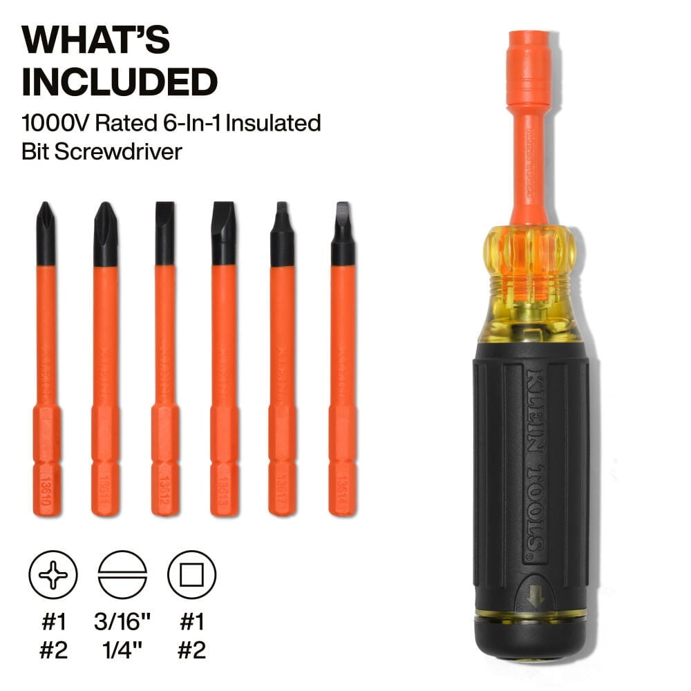 Klein Tools 6 In 1 Insulated Auto Lock Screwdriver