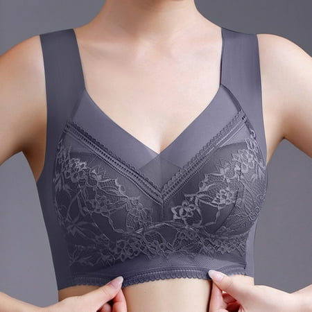LEEy-World Lingerie for Women Filifit Sculpting Uplift Bra Women Fashion Deep Cup Bra Hides Back Bra with Shapewear Push Up Sports Bra Grey 4XL
