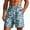 Blue, variant on ZToonmas Men's Tropical Hawaiian Print Swim Trunks Quick Dry Elastic Waist Drawstring Shorts Beach Board Shorts for Summer