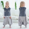thumbnail image 3 of Saco de dormir de invierno para bebé con pies, saco de dormir cálido de franela para niña y niño, sin mangas, con piernas, pijama tipo mono, 3 of 4