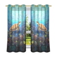 thumbnail image 2 of Turtles Corals Waterweed Blackout Curtains Thermal Insulation 63 inch Grommet for Bedroom Living Room Bathroom Kitchen Windows 2 Pack, 2 of 6