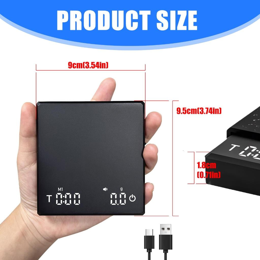 SDFGTstore Kitchen Coffee Scale With Timers Rechargeable Digital Scale High Precisions 5 Modes Drip Espresso Scale Easy to Use