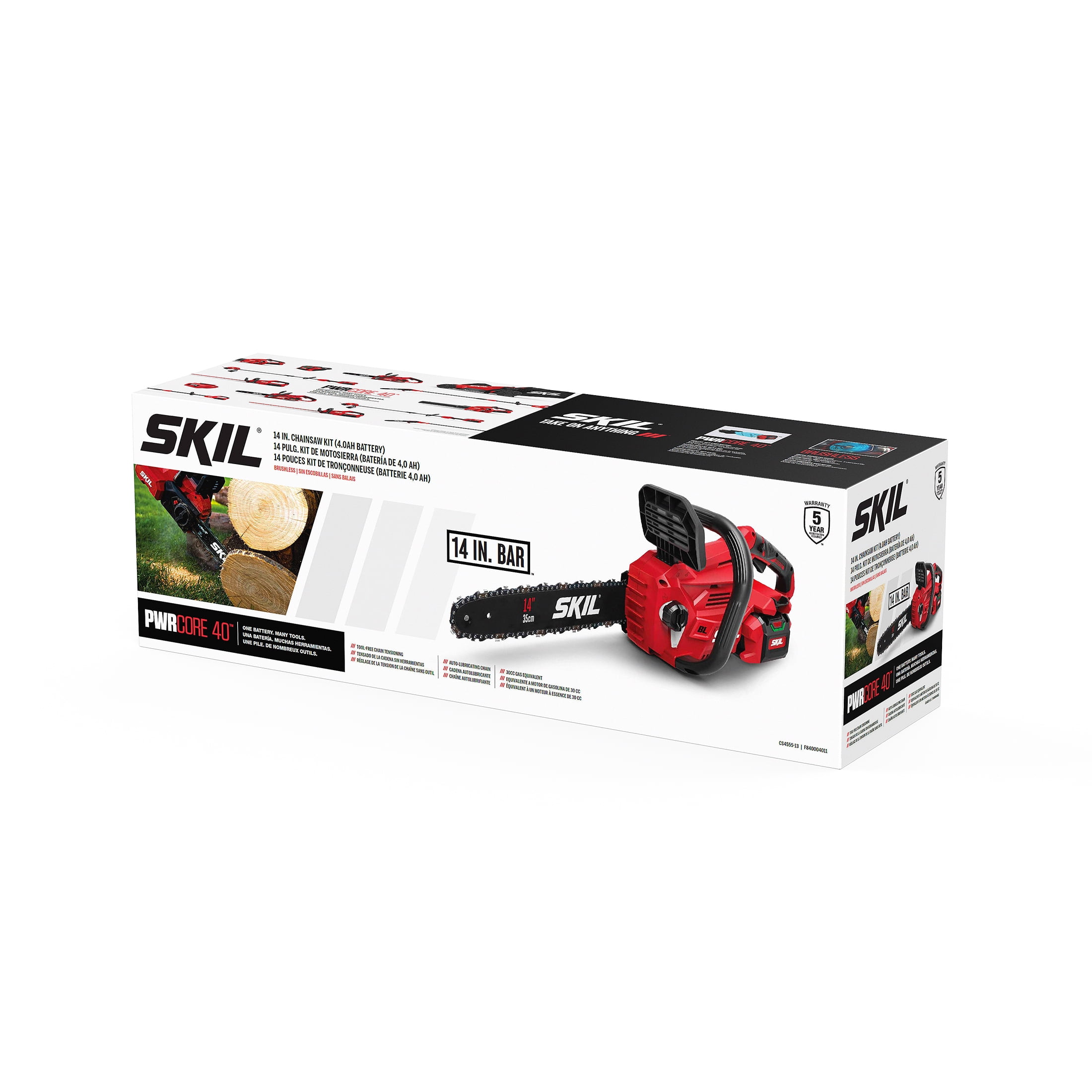 SKIL PWR CORE 40V Brushless 14-Inch Chainsaw Kit with 4.0Ah