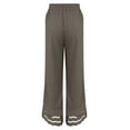 thumbnail image 4 of Workout Casual Pants for Women Summer 2025 New Casual Loose Fitting Waist And Ankle Patchwork Lace Cotton And Linen Pants Pants Xxl, 4 of 5