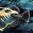 thumbnail image 3 of Zalewski, Christine 12x12 Black Modern Framed Museum Art Print Titled - Blue Ink and Golden Fish II, 3 of 5