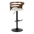 thumbnail image 4 of Cosi Adjustable Bar Stool, Chrome Bar Stools, Bar Chairs, Swivel Bar Stools, Bar Stools Set of 2 (Walnut Wood, Cream), 4 of 6