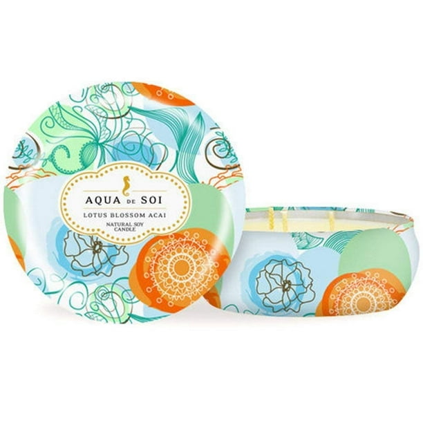 soi company aqua de soi 100 premium natural soy candle triple wick 21 ounces lotus blossom acai walmart com