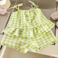 thumbnail image 5 of Ultrave Girls 2 Piece Gingham Outfit, Tie Shoulder Ruffle Cami Top & Shorts Set, Cute Summer Clothes for 1-10 Y, 5 of 6