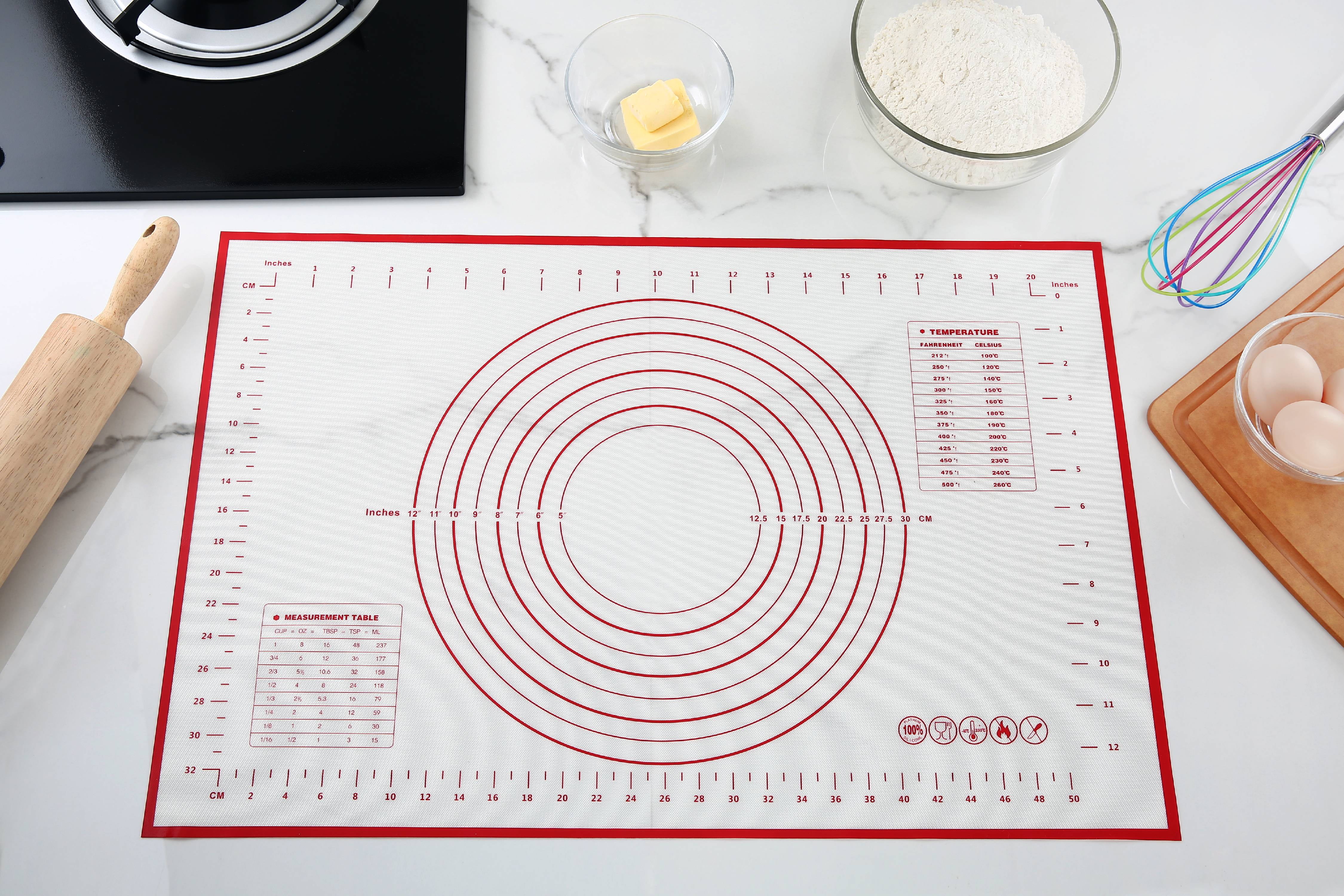 Simple Baker Extra Thick Extra Large Silicone Pastry Mat with Measurement 