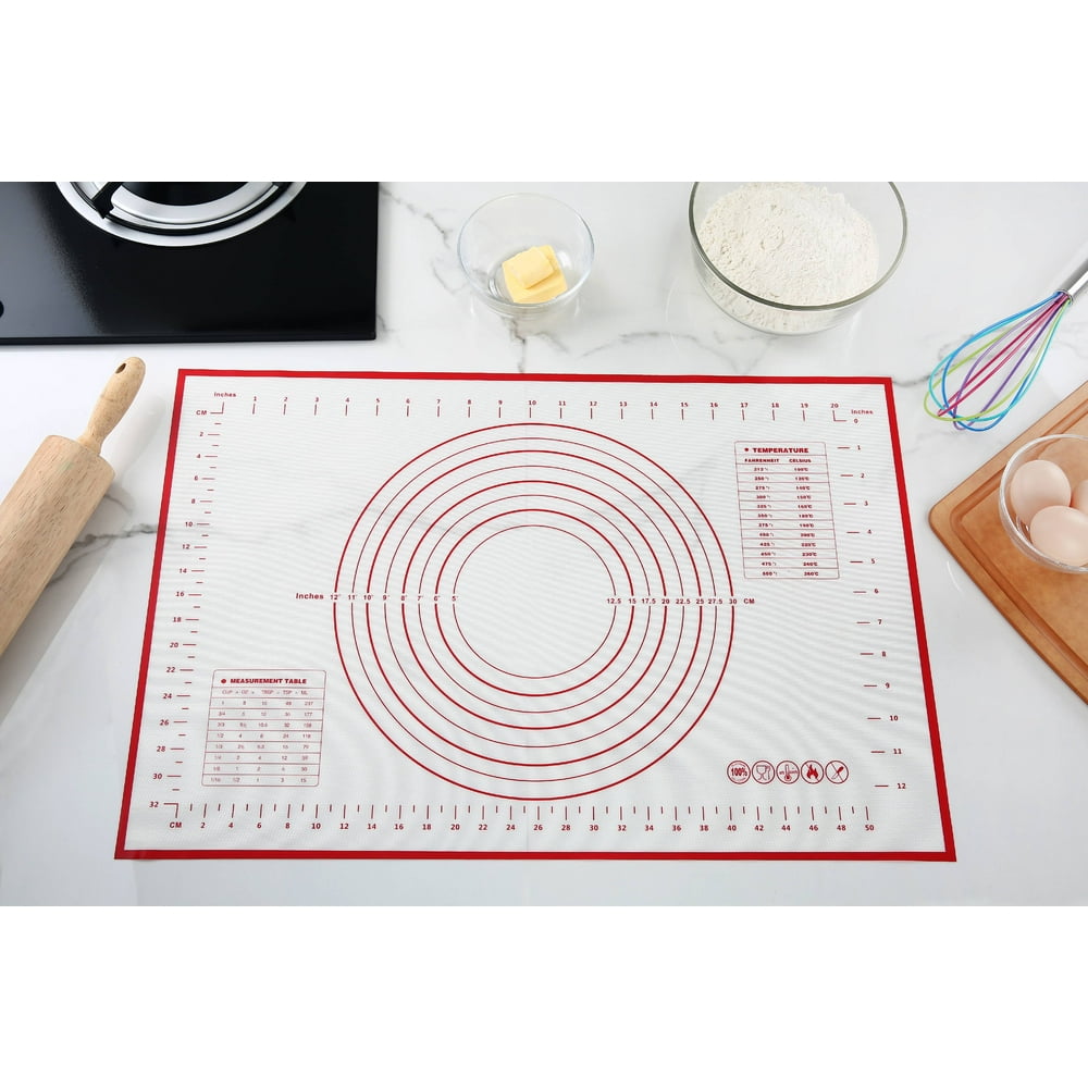 Mainstays Reusable Silicone 24"x 16" Pastry Mat with Measurements