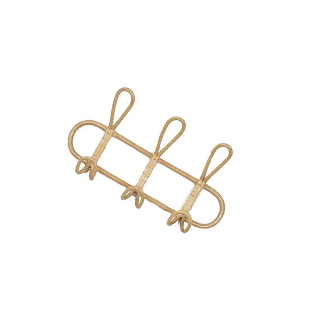 Ganchos de pared de ratán, organizador de ropa para niños, colgador de ropa, ganchos para habitación de niños, adornos para tienda de ropa Almacenamiento y organización del hogar 3 Ganchos 40x20cm Moyic HA066417-01B
