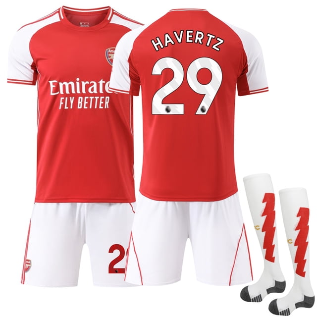 Arsenal Home Football Shirt 2025-2026 Kit for Kids & Adults with Socks, Havertz 29