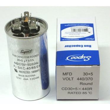 Supco CD30 5X440R HVAC Motor Round Dual Run Capacitor 30   5 MFD 440 Volts
