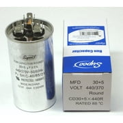 Supco CD30+5X440R HVAC Motor Round Dual Run Capacitor 30 + 5 MFD 440 Volts