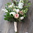 thumbnail image 5 of Wedding Bouquet Pink White Greenery Bridal Bouquet 15.7" Tall, 5 of 6