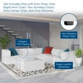 thumbnail image 5 of Sectional Sofa Set, Faux Vegan Leather, White, Modern Contemporary Urban Design, Living Lounge Room Hotel Lobby Hospitality, 5 of 10