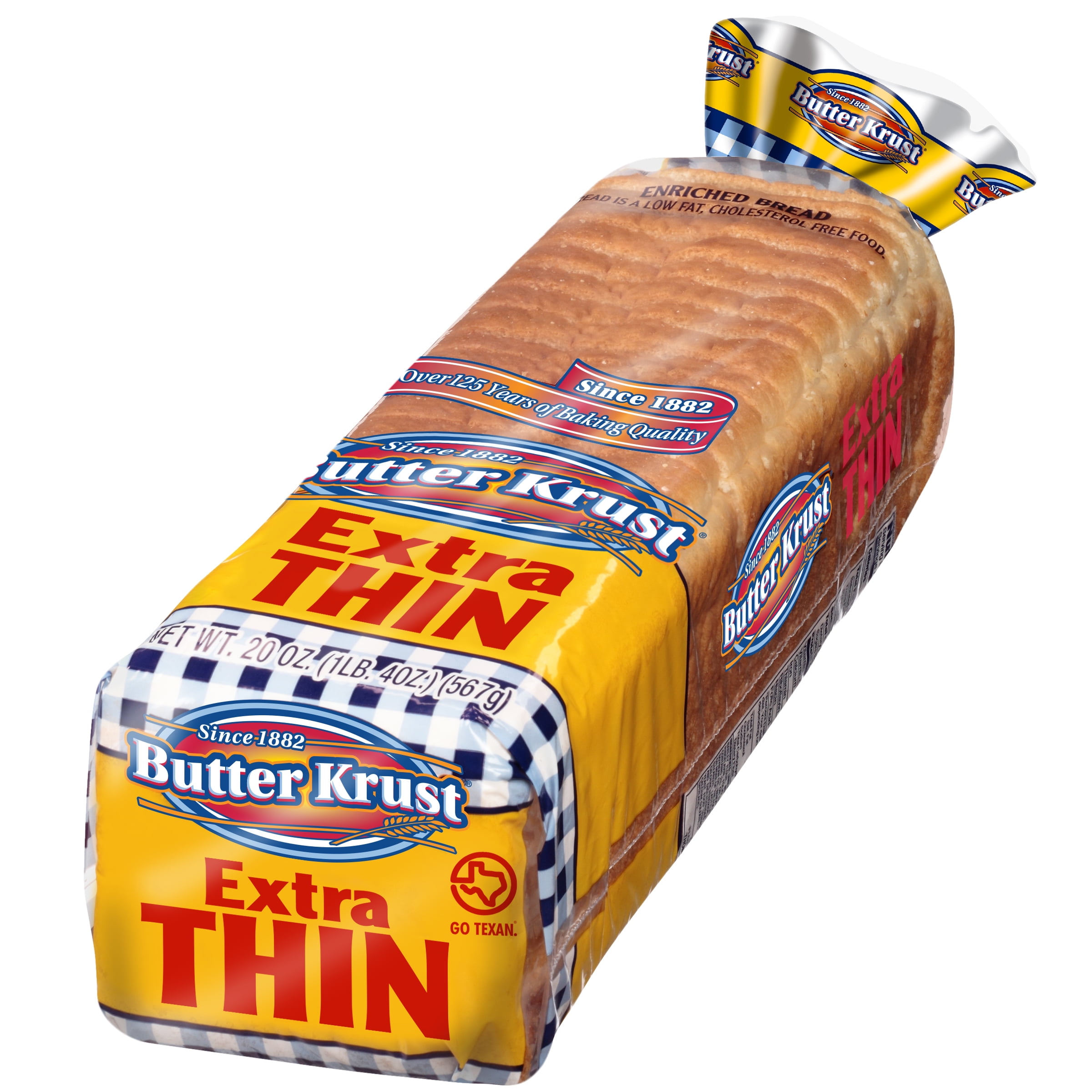 Butter Krust Extra Thin Bread, Thin Sliced White Bread Loaf, 20 oz, Shelf-Stable