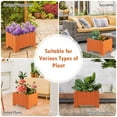 thumbnail image 6 of Gymax 2 Pack Rectangular Planter Box Weather-resistant HDPE Flower Pot w/ Drainage Gaps Orange, 6 of 10