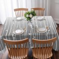 thumbnail image 3 of Gray Flower Table Cloth Waterproof Tablecloths, Geometric Stripe Gradient Branch Minimalist Tablecloth Dining Table Cover for Kitchen Party Tabletop Outdoor, Rectangle Tablecloth 60x84 Inch, 3 of 9