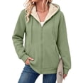 thumbnail image 2 of Lumtrix Women'S Sherpa Lined Full Zip Hoodie Warm Fleece Hooded Sweatshirt Casual Trendy Winter Thick Coat With Pocket Green M, 2 of 9