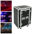 thumbnail image 3 of PA DJ Rack with Table, 14U Capacity, Sturdy 2-Tier Design, Ergonomic Spring Handle, 4 Wheels, and 661.39lbs Load Capacity for Equipment Storage, 3 of 7