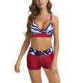 thumbnail image 2 of IDALL Bikini Sets Bestselling Bikini Women Plus Size Tankini Swimsuits Two Piece Color Block Cutout Flowy Tummy Bathing Suits With Shorts Bathing Suit Swim Suits for Women 2025 Red 5XL, 2 of 6