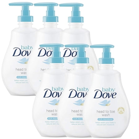 Dove Baby Head to Toe Body Wash Rich Moisture - 6 Packs x 13.52 FL.Oz / 400 ml