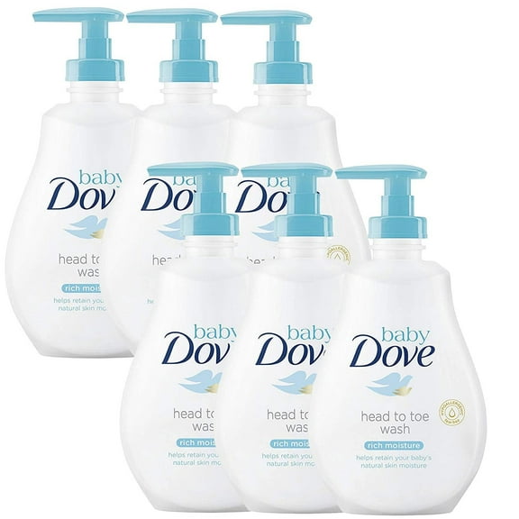 Dove Baby Head to Toe Body Wash Rich Moisture - 6 Packs x 13.52 FL.Oz / 400 ml