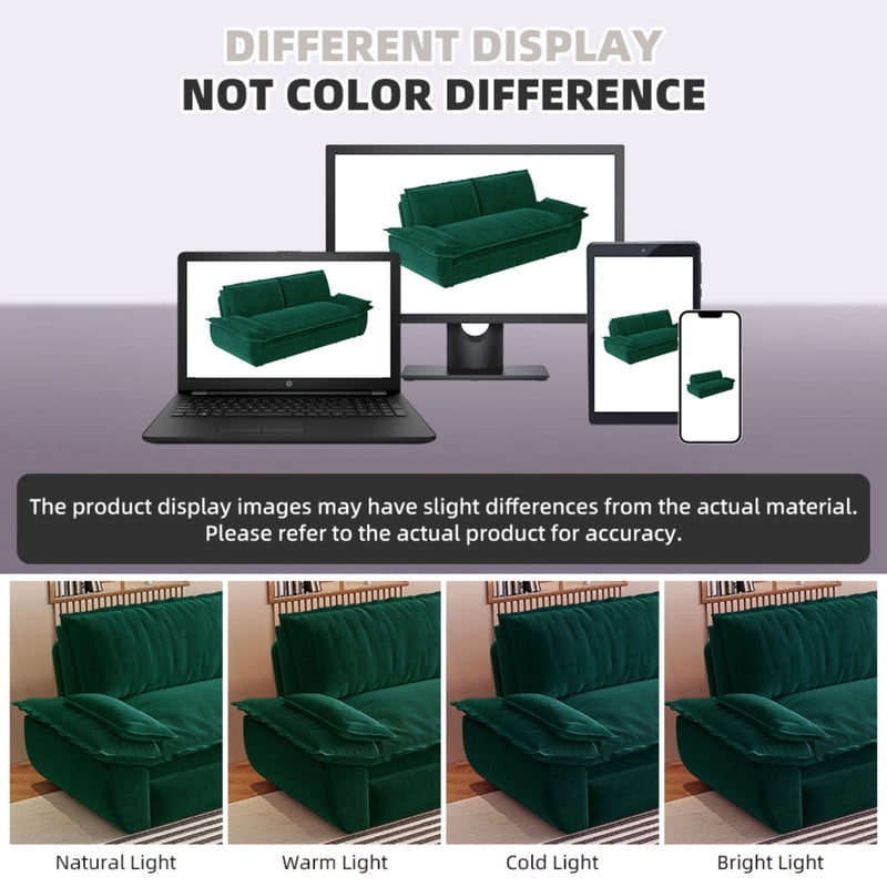 3-in-1 Velvet Convertible Sleeper Sofa, Queen Size Pull Out Chaise Sofa Bed, 73.2''W Deep Seat Loveseat Couch