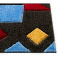 thumbnail image 3 of Well Woven San Francisco Teahupo Modern Geometric Shag Black 2'7" x 9'10" Runner 3D Textured Area Rug, 3 of 7