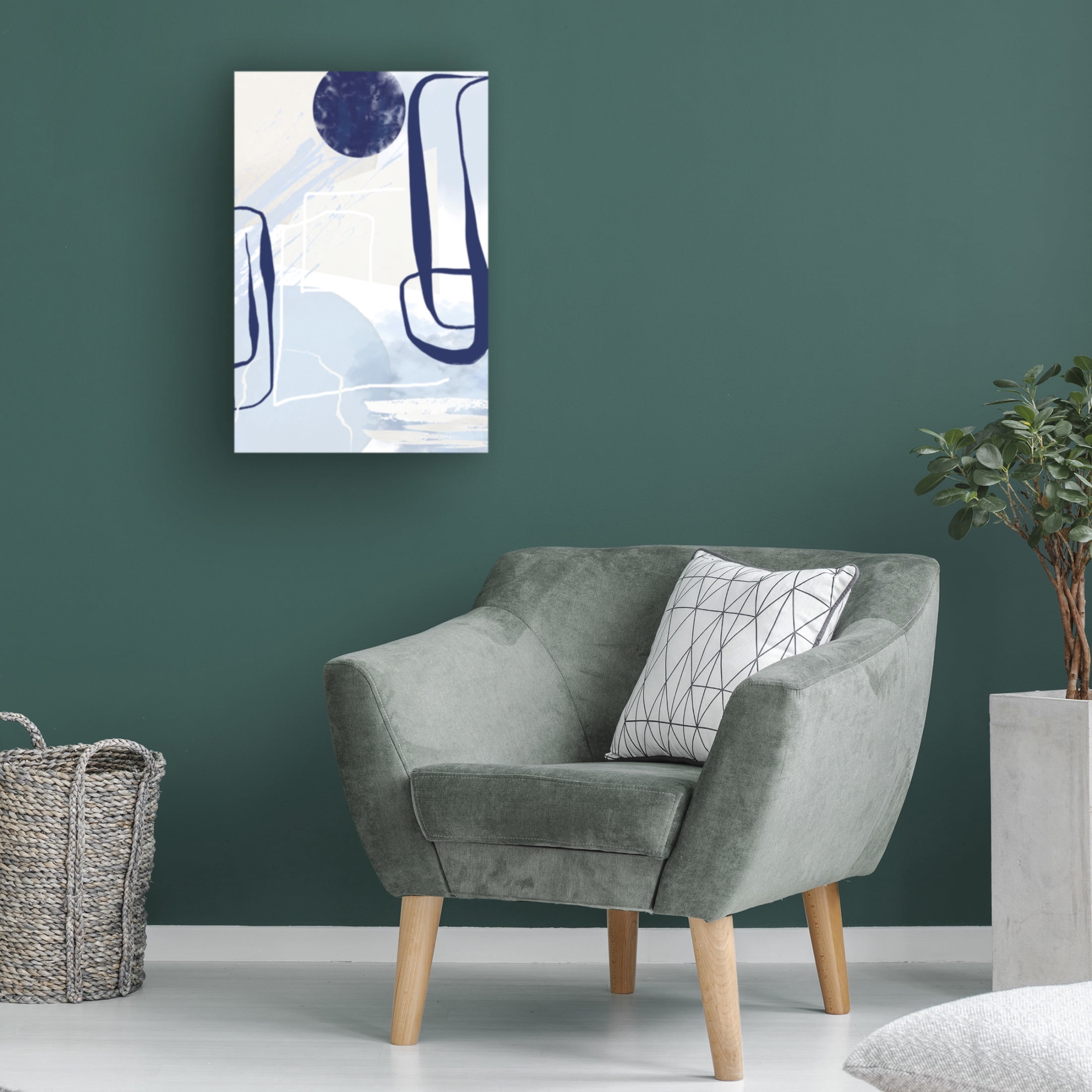 Trademark Fine Art Sally Ann Moss Lines of Blue 3 Canvas Wall Art