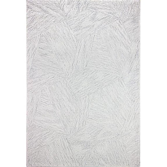 Bashian R120-IVSIL-76X96-CL156 7 ft. 6 in. x 9 ft. 6 in. Venezia Collection Transitional 100 Percent Wool Hand Tufted Area Rug, Ivy & Silver