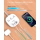 thumbnail image 3 of Regleta de enchufe plano, cable de extensión ultraplano de 5 pies - 3 salidas 4 puertos USB (2 USB C) Estación de carga de escritorio de 22,5 W/4,5 A, regleta sin protección contra sobretensiones para, 3 of 3
