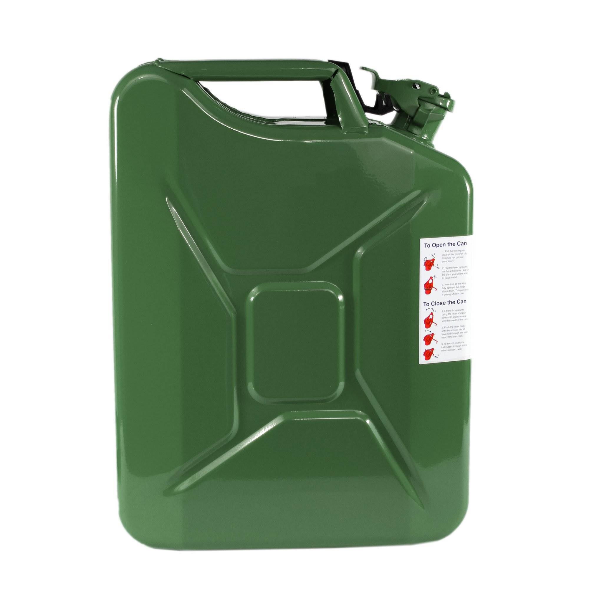 Green 2 Wavian 3008 5.3 Gallon 20 Liter Authentic CARB Fuel Jerry Can w/ Spout 