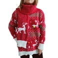 thumbnail image 1 of Gibobby Suéter Abrigo Mujer Conjunto de dos piezas de bufanda para de Navidad, tejido de otoño e invierno, imitación de visón, , de nieve, Jacquard, colorido, para mujer (Rojo, S), 1 of 5