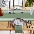thumbnail image 2 of Sage Green Stripes Cotton Linen Table Runner 13x70 Inches Long, Burlap Cloth, Machine Washable, Perfect for Dining Room Coffee Holiday Party Wedding Events, 2 of 6
