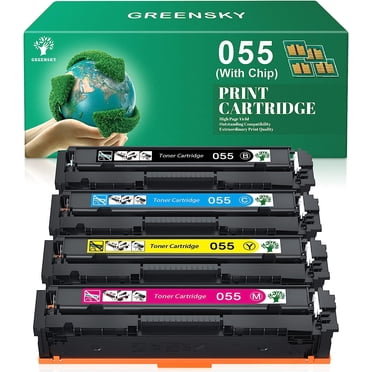 055H 055 Toner Cartridges Compatible for Canon 055 055H Toner Cartridges Color imageCLASS MF741Cdw MF743Cdw MF745Cdw MF746Cdw Printer Toner with Chip(1Black, 1Cyan, 1Yellow, 1Magenta, 4-Pack)