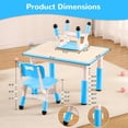 thumbnail image 4 of Kids Table and 4 Chairs Set, Toddler Height Adjustable Desk with Graffiti Desktop, Non-Slip Legs, Max 300lbs,Arts & Crafts Table，Children Multi-Activity Table for Classrooms,Home,Daycares, 4 of 7