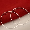 thumbnail image 4 of LeCalla 925 Sterling Silver Light-Weight Italian Design Click Top Large Hoop Earrings Jewelry for Women and Teen 80MM, 4 of 9