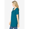 thumbnail image 3 of Woman Within Plus Size Short-Sleeve Pintucked Henley Tunic, 3 of 5