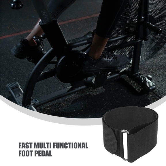 TABLZONE 1Pair Adjustable Black Rowing Machine Foot Straps with Nonslip Fastening for Exercise