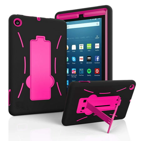 EpicGadget Fire 7 2019 Hybrid Case, for Amazon Fire 7 inch Tablet (9th Generation, 2019 Released) - Heavy Duty Hybrid Case Cover with Kickstand + 1 Screen Film and 1 Pen