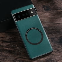 Allytech for Google Pixel 6 MagSafe Case, Compatible with MagSafe Charging, Premium PU Leather Back TPU Edges Drop Proof Scratch Resistant Thin Lightweight Protective Case Cover for Google 6, Green