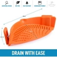 thumbnail image 3 of Zulay Kitchen Adjustable Silicone Pot Strainer for Most Pots & Pans - Orange, 3 of 7