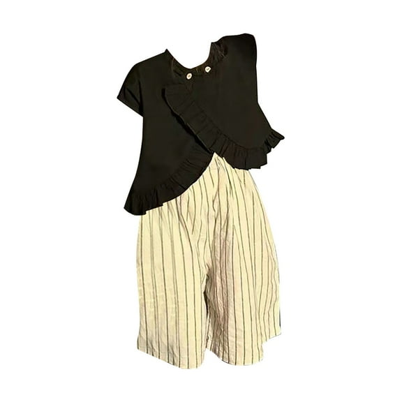 Sngxgn Baby Girls Toddler Sweater Knit Top and Cropped Pant Set(A,7)