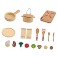 thumbnail image 1 of Juego de cocina de madera, juego de simulación, juguetes de cocina, mejora las habilidades motoras, coordinación, juego de comida de imitación para, 1 of 9