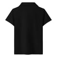 thumbnail image 4 of lnmuld Back to School Kids Girls Short Sleeve Solid V Notch Collar No Button Pique Polo Shirts Breathable Summer School Uniform Tops Size:13-14 Years, 4 of 7