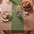 Spring Table Decor Rustic Army Green Farbic Rustic Cotton Woven Table Runner, Farmhouse Spring ...