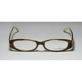 thumbnail image 3 of NEW JOHN RICHMOND 03204 MENS/WOMENS OVAL FULL-RIM BROWN HORN / GOLD SIGNATURE LOGO MODERN FRAME DEMO LENSES 52-16-140 EYEGLASSES/GLASSES, 3 of 9